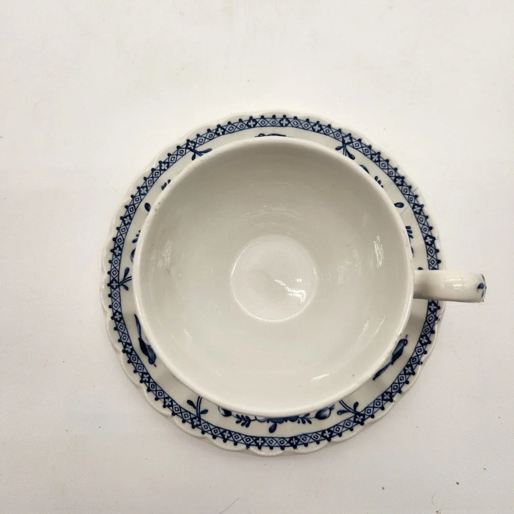 Johnson Brothers Indies Blue Ironstone Cup and Saucer Set Made in England Floral - Picture 8 of 11